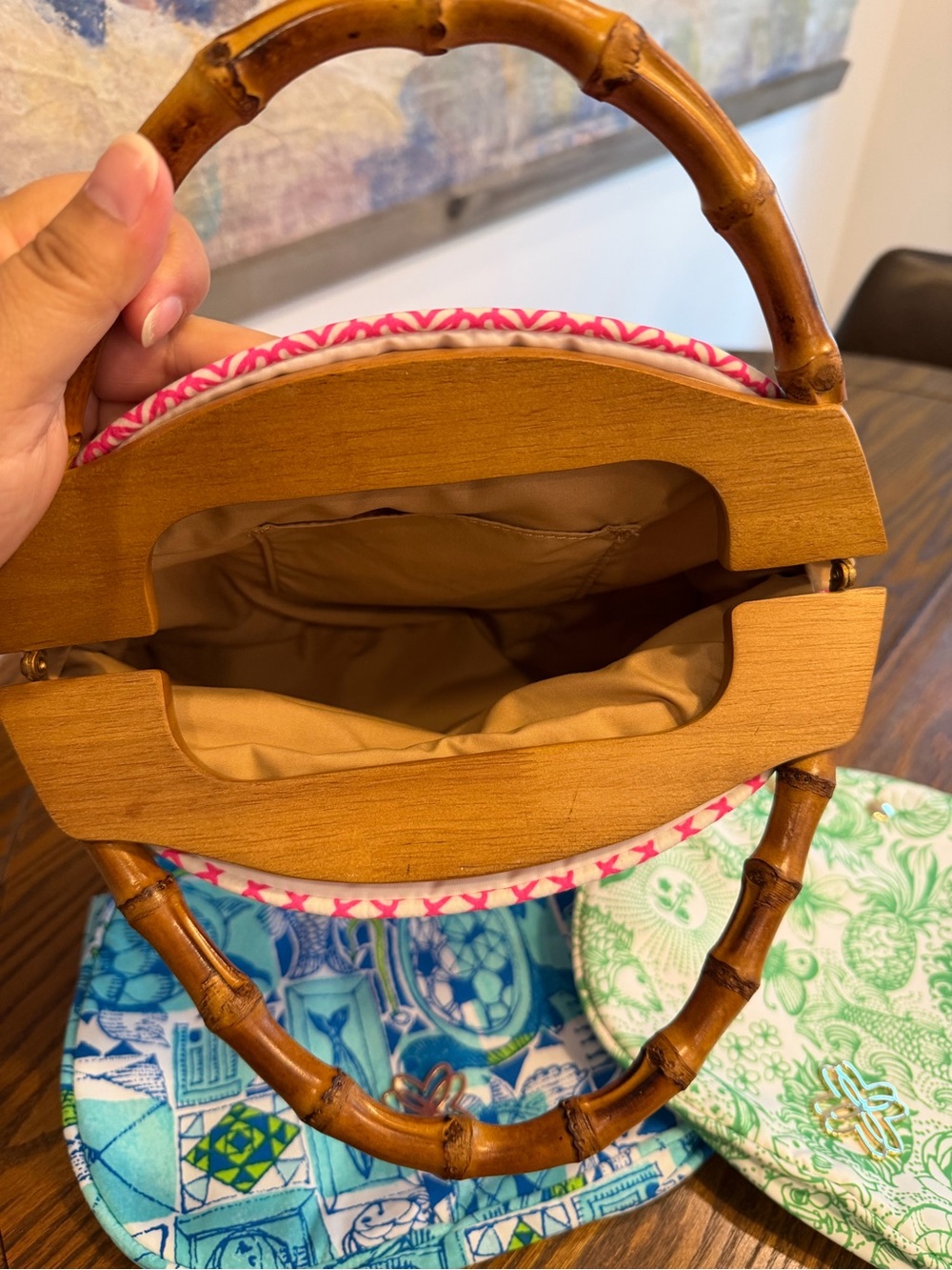 Lilly Pulitzer Bermuda Handbag with Bamboo Handles - Picture 4 of 7
